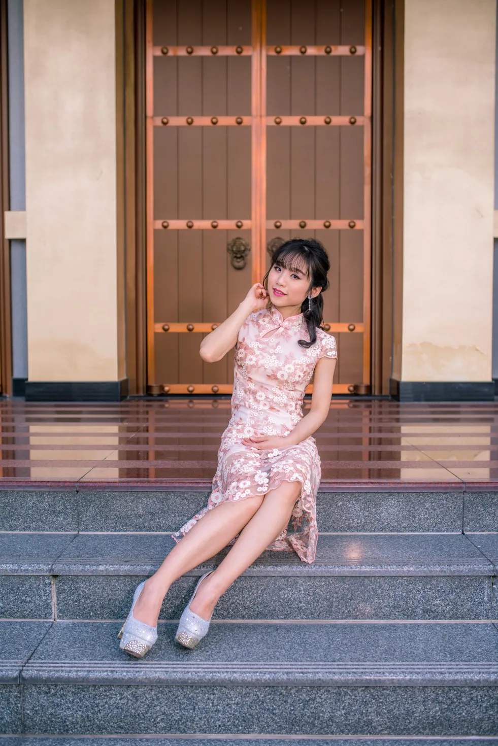 [Mzsock] NO.188 Yu Chen cheongsam high heels beautiful legs street photography#[88P]-21