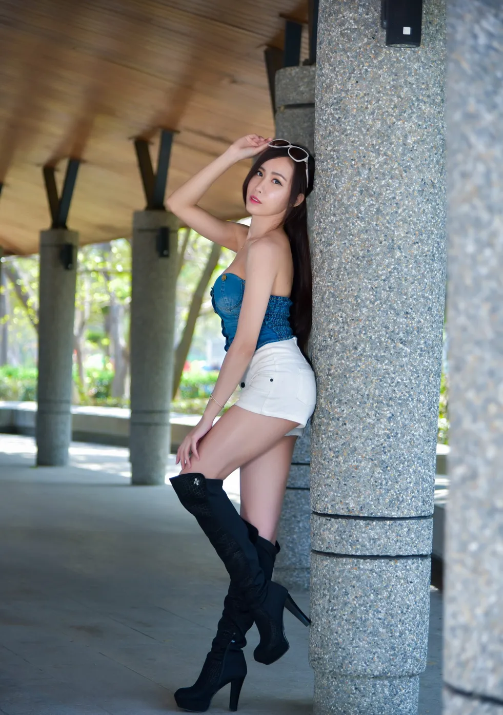 [Mzsock] NO.181 Yanxi off-shoulder shorts, boots and beautiful legs street photography#[71P]-26